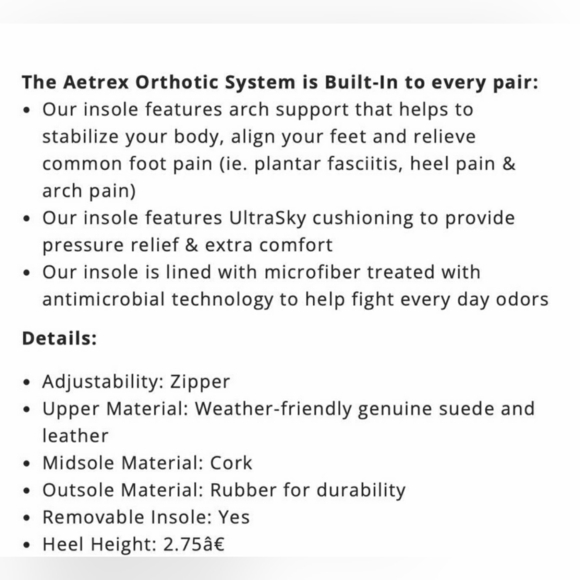 Aetrex 10.5/11 42 Waterproof Orthopedic Arch Support Wedge Leather Booties - Picture 8 of 8